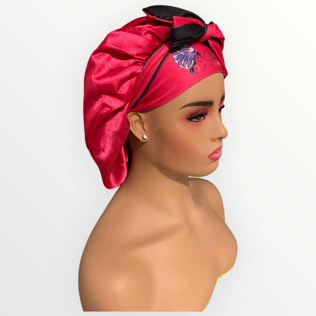 Hot Pink Adjustable-Tie Bonnet