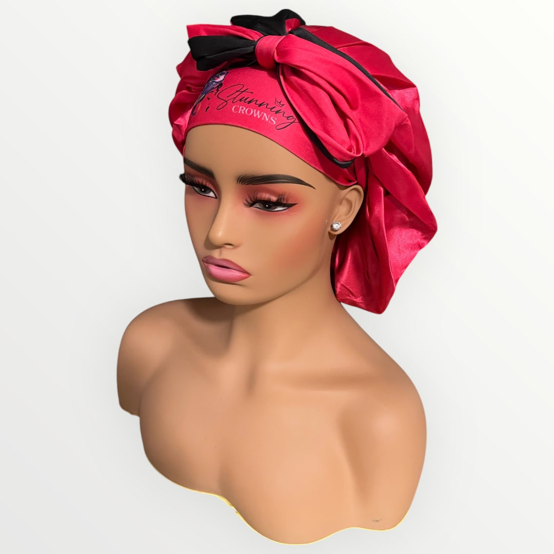Hot Pink Adjustable-Tie Bonnet