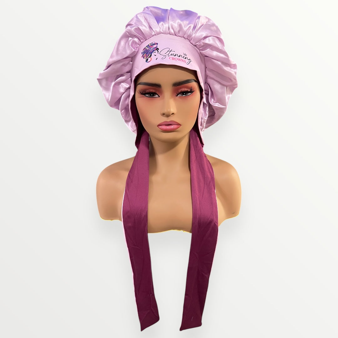 Lilac Adjustable-Tie Bonnet