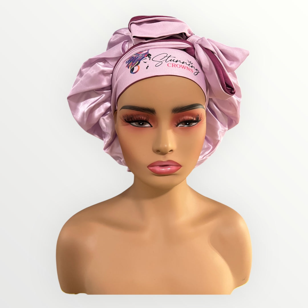 Lilac Adjustable-Tie Bonnet