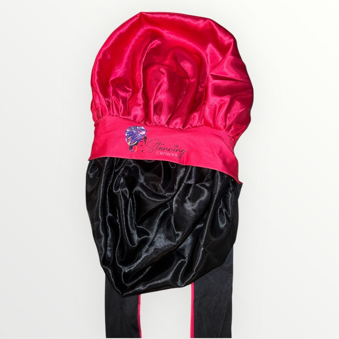 Hot Pink Adjustable-Tie Bonnet